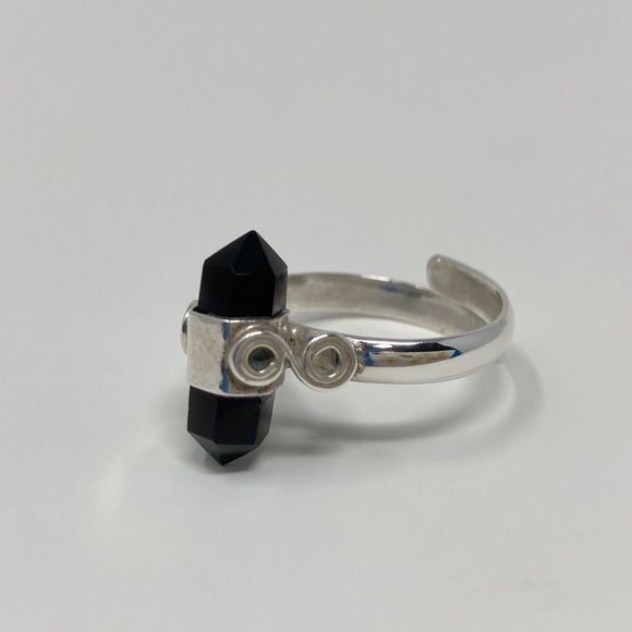 black onyx  women sterling silver ring 925 - Picture 2 of 6